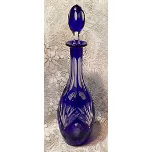 Nachtmann Traube Cobalt Blue Crystal Wine Decanter 15”